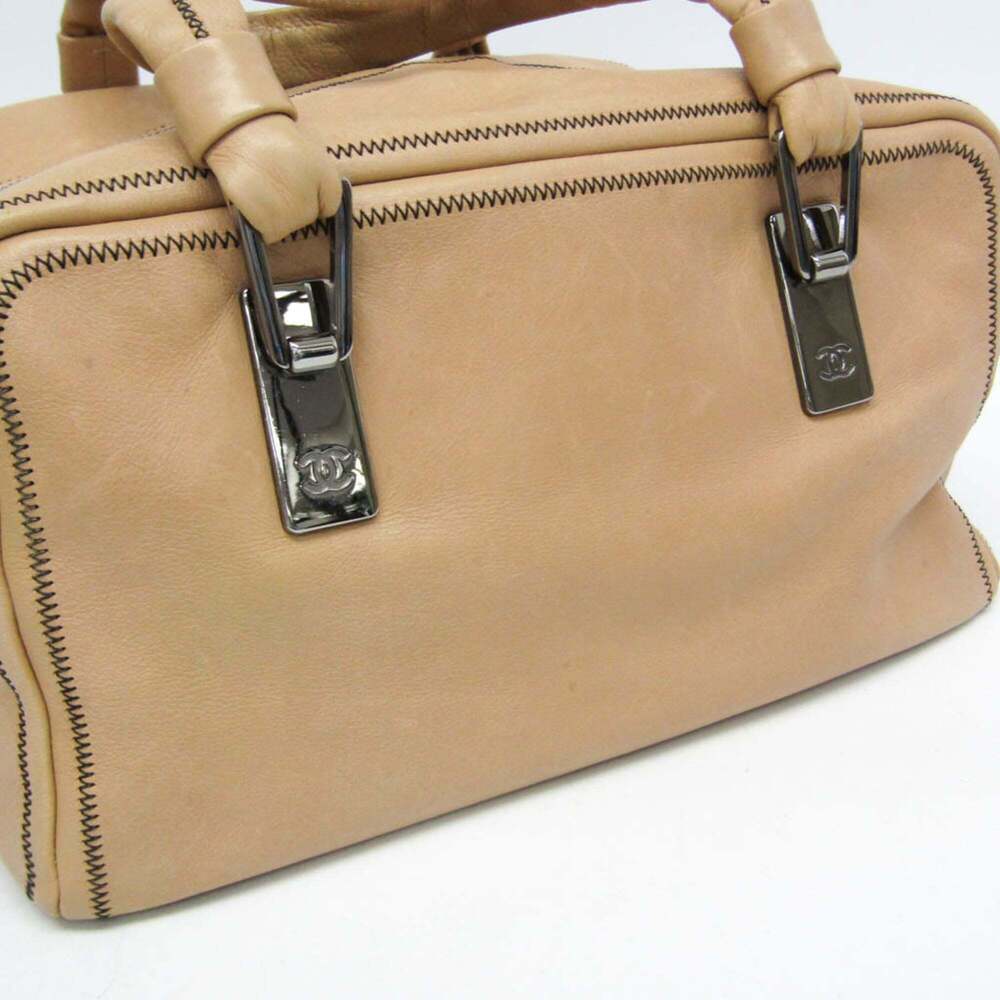 CHANEL Cream Leather Boston Bag - Picture 7 of 16